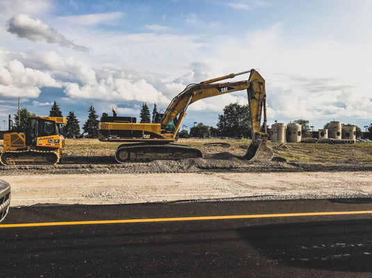 Excavators working on site making new road