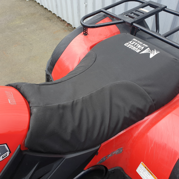 Enjoy Mfg ATV Seat Cover - Compatible With Honda TRX 300EX 1993-2006, Black/Red Gripper Material